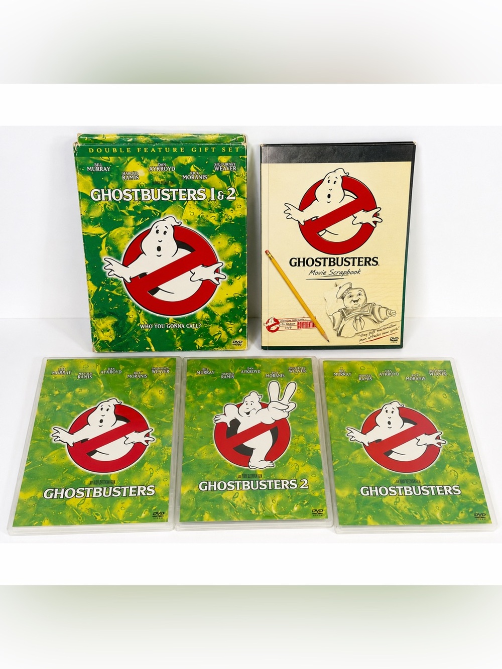 Ghostbusters 1 & 2 Double Feature Gift Set DVD Complete Movie Scrapbook Tested